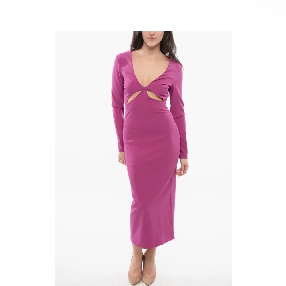 Versace Jeans Couture NWT Pink Cut-Out Midi Dress